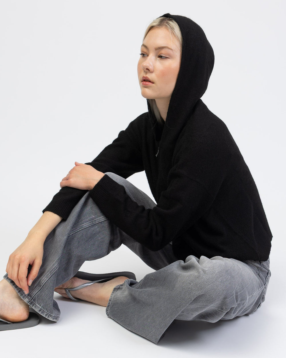 Strickjacke mit Kapuze