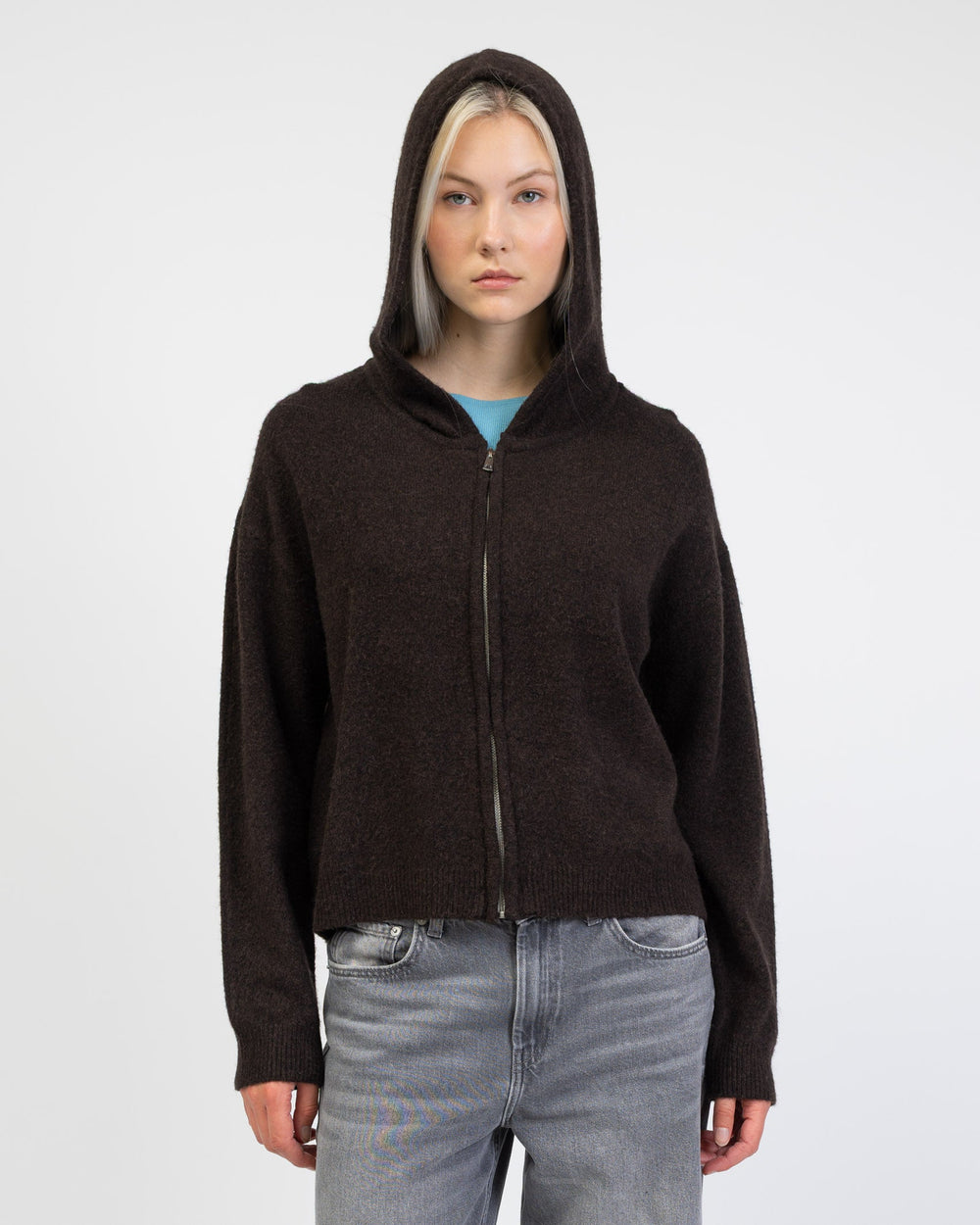 Strickjacke mit Kapuze